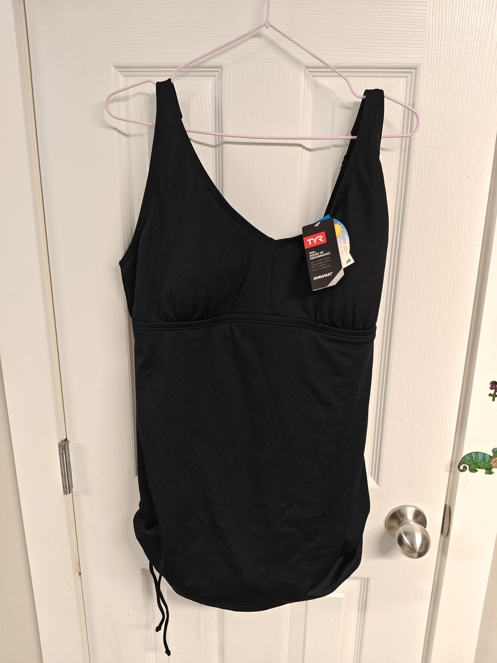 TYR Black Women's Tankini Swim Top with Adjustable Side Ties